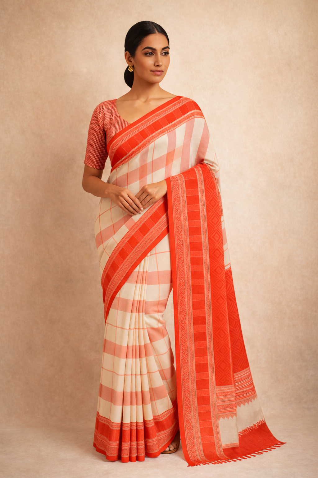 White Pure Begumpuri Cotton Handloom Saree