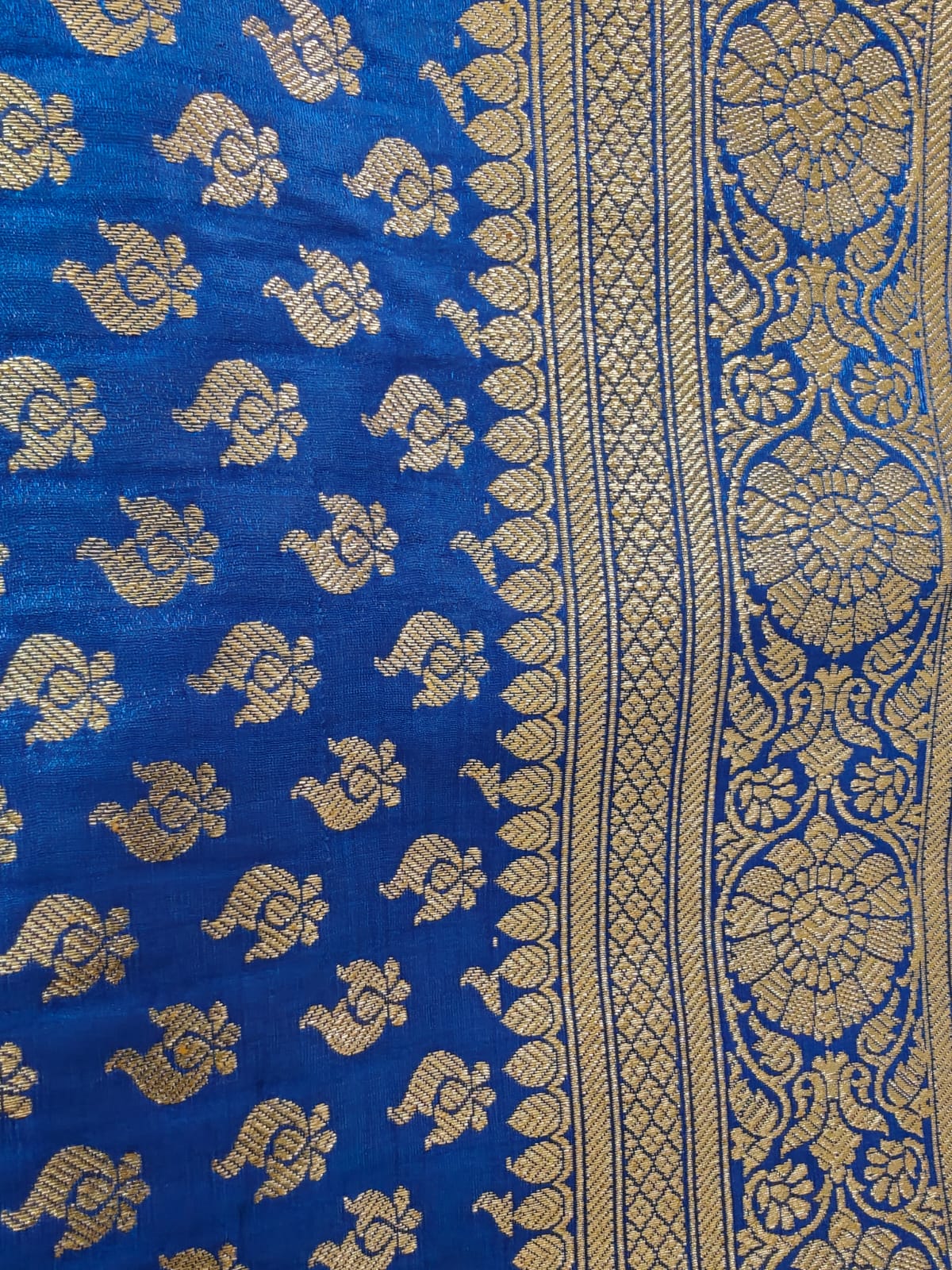 Blue Benarasi Blended Silk Saree
