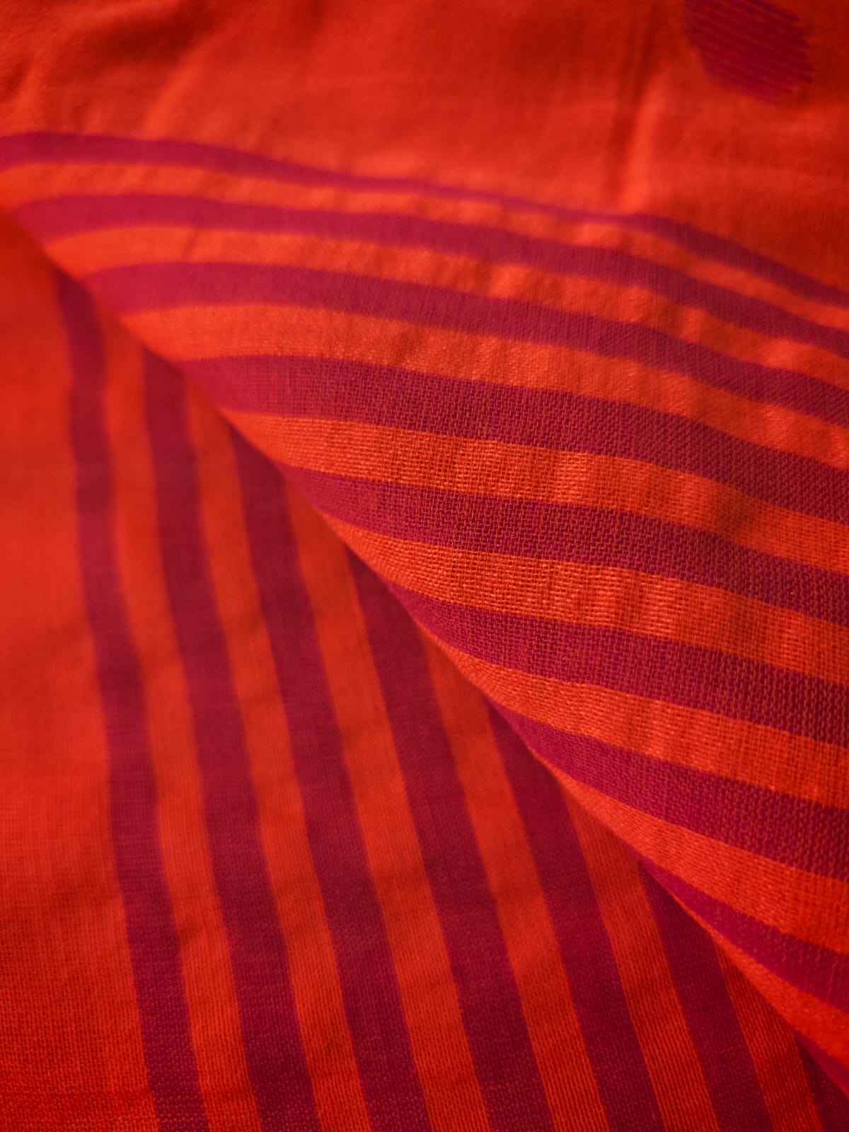 Orange Pure Khadi Saree