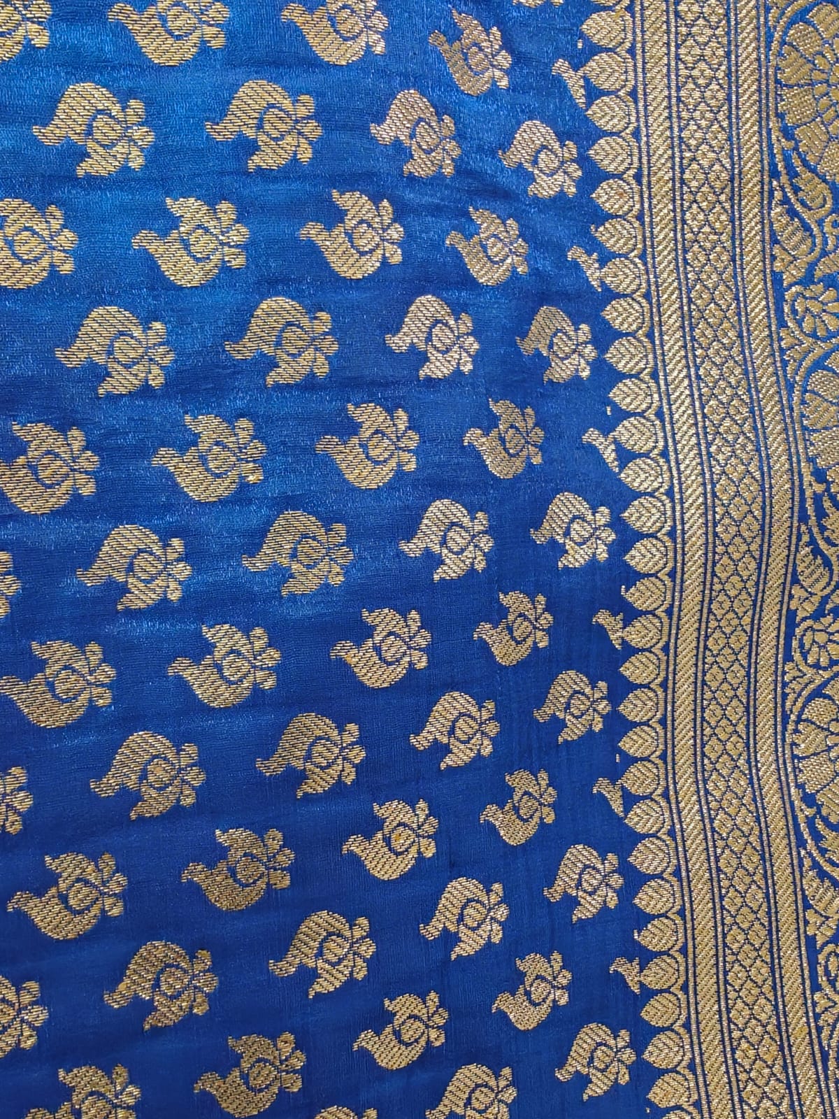 Blue Benarasi Blended Silk Saree