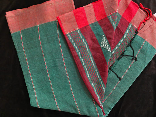 Green Pure Khadi Saree