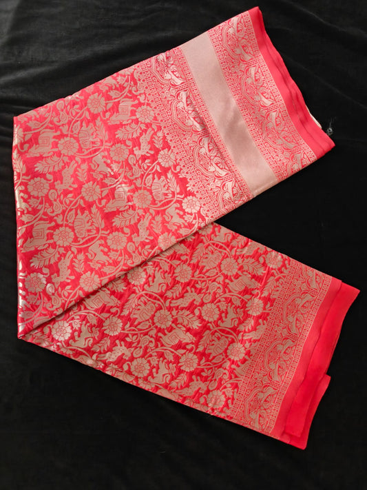 Pink Benarasi Blended Silk Saree