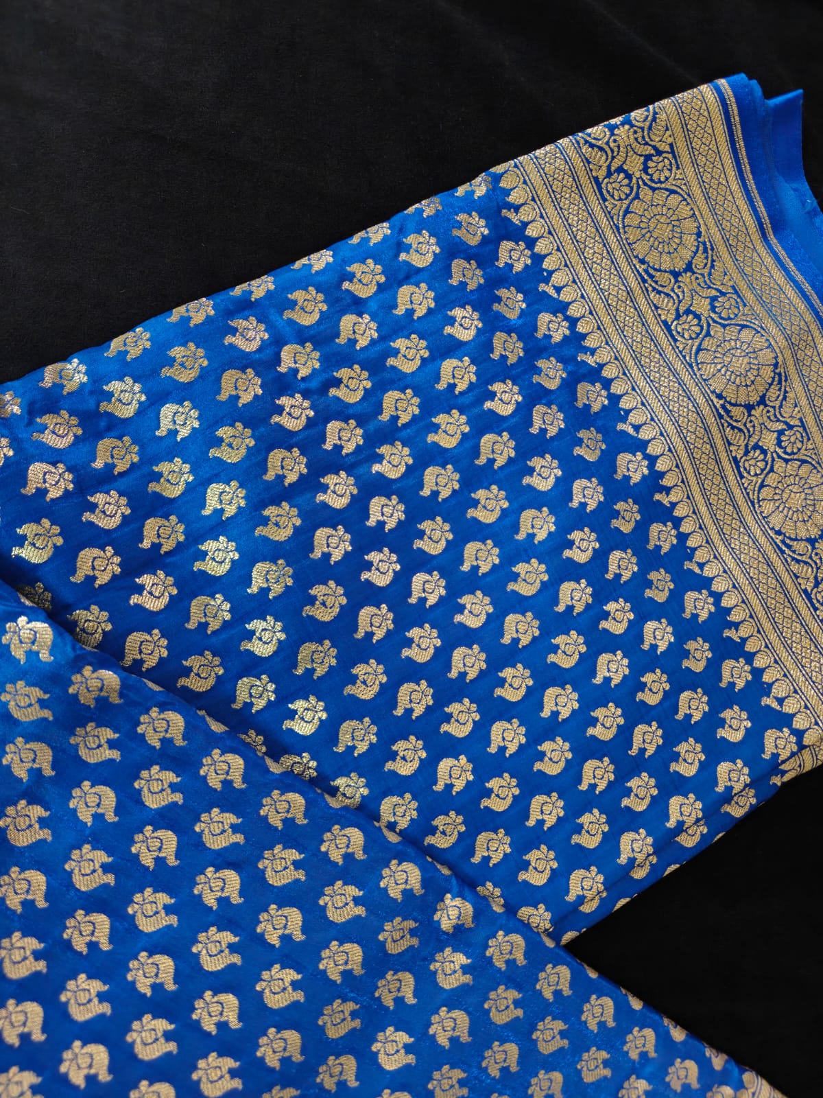 Blue Benarasi Blended Silk Saree