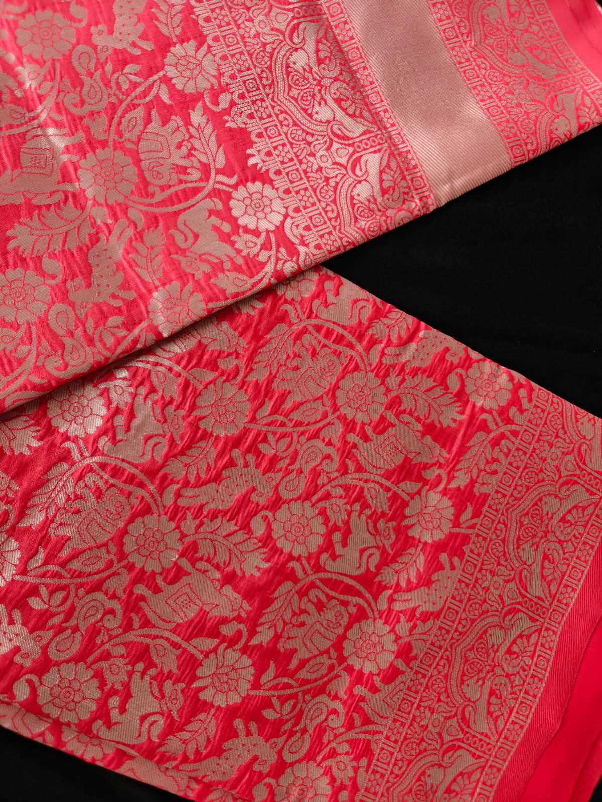 Pink Benarasi Blended Silk Saree