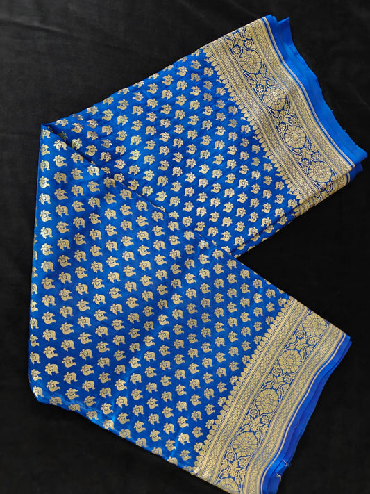 Blue Benarasi Blended Silk Saree